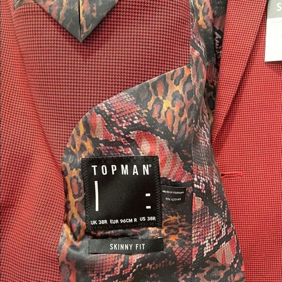 NWT TOPMAN SUIT BLACK/RED   - Picture 6 of 15